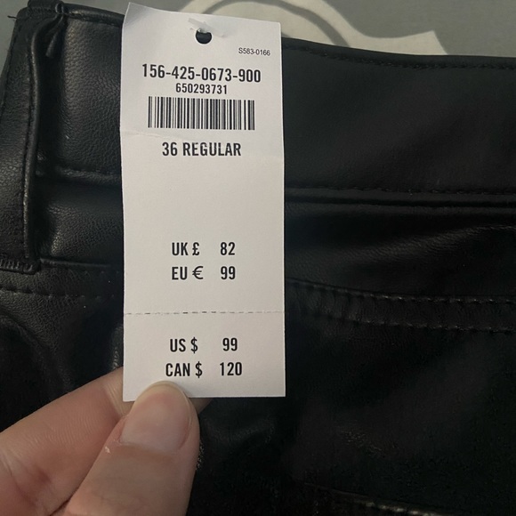 Abercrombie vegan leather dad pant. Regular length. Tags still on, size 36. - Picture 4 of 5